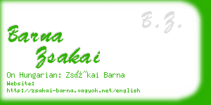 barna zsakai business card